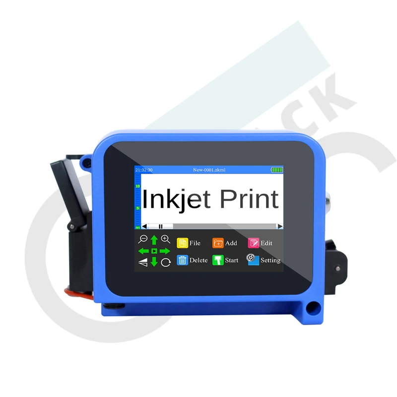 QMSTRAPACK Expiry Date Portable Touch Screen Coding Machine Handheld Inkjet Printer for Paper Plastic Wood Metal Glass