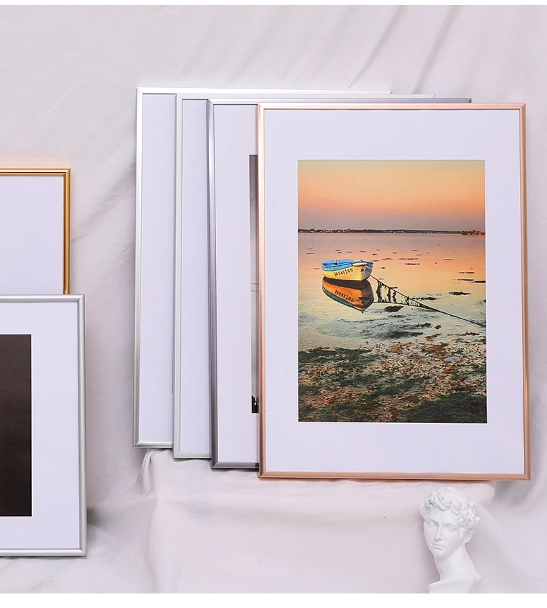 Thin edge narrow edge aluminum alloy photo frame any size mounting poster hanging wall modern simplicity
