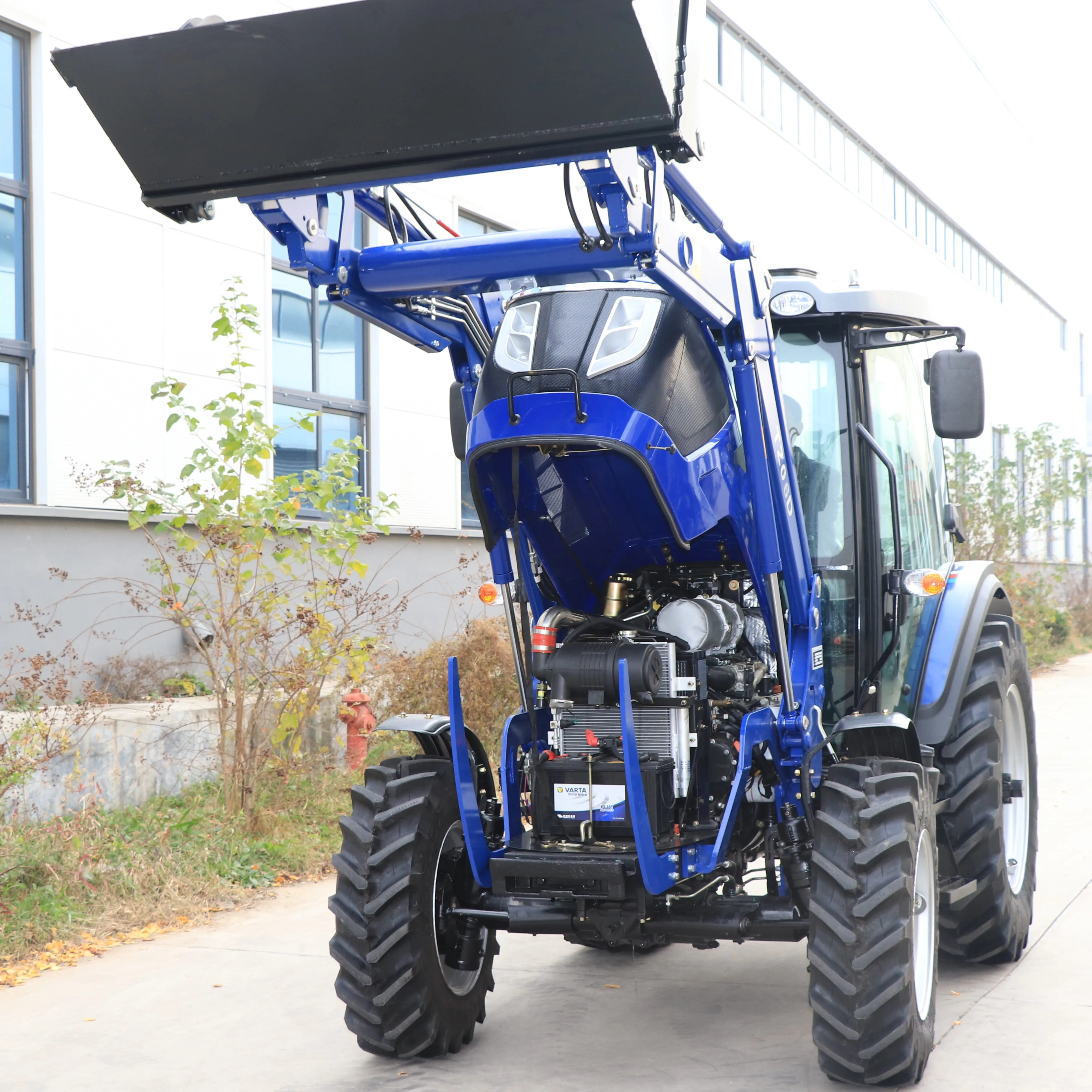 Factory cheap 50hp EURO 3 farm tractors  in georgia for agriculture 4wd tractores agricolas preci with front 4 in 1 bucket