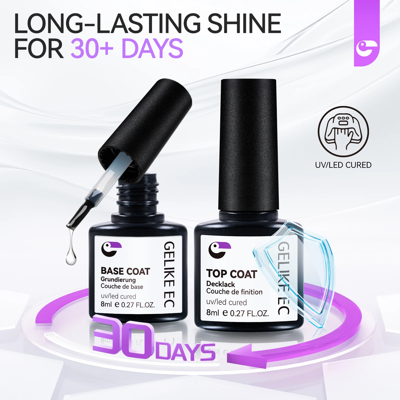 strong coat russian matte glass top coat and base coat kit