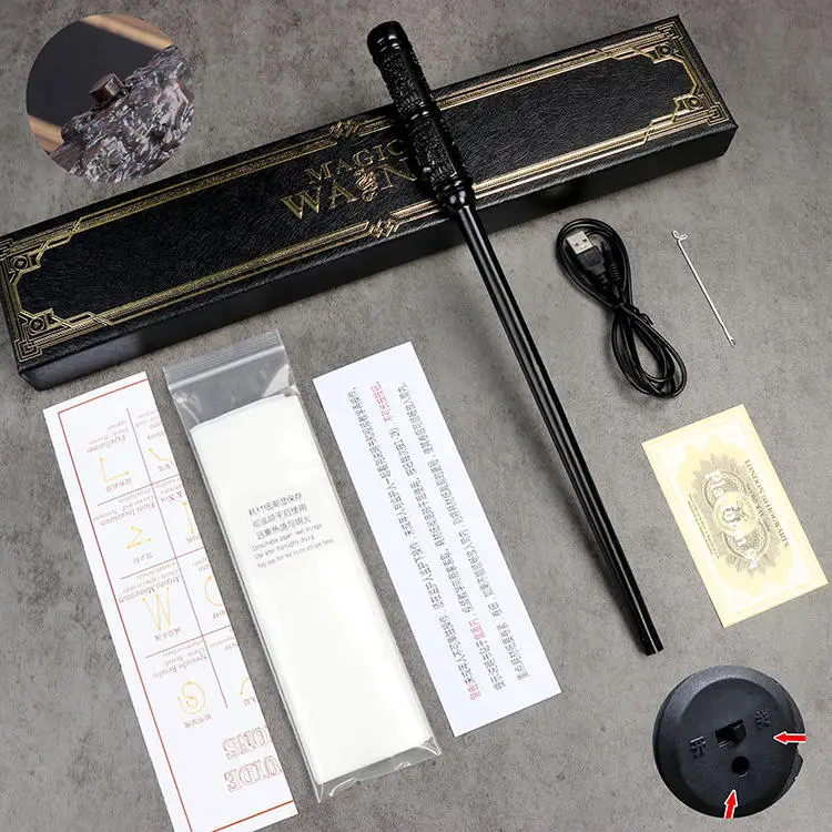Custom Harry Wizard Cosplay Shoots Fire Magic Wand Fire Magic Potter Wizard Wand With Gift Box Packing