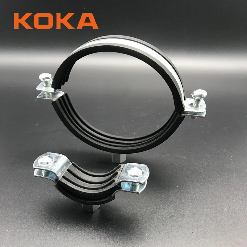China Factory Stainless Steel Galvanized Conduit Hanger HDG Screw Two Piece EPDM Pipe Clamp