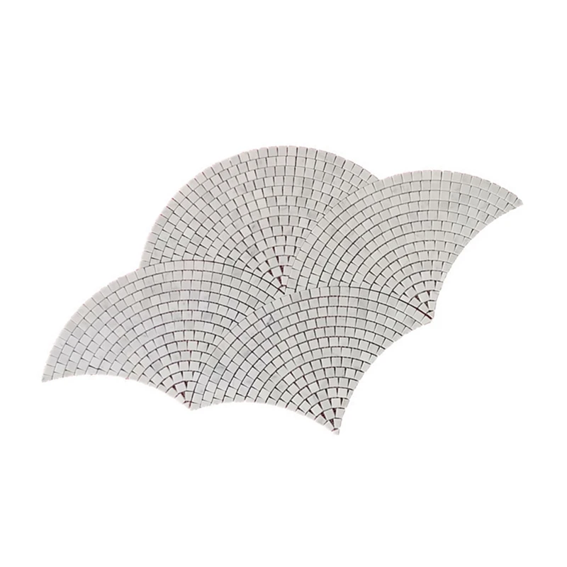 High quality Bianco Carrara White Fish Scale Scallop Fan Pattern Mini Mosaic Tile Honed