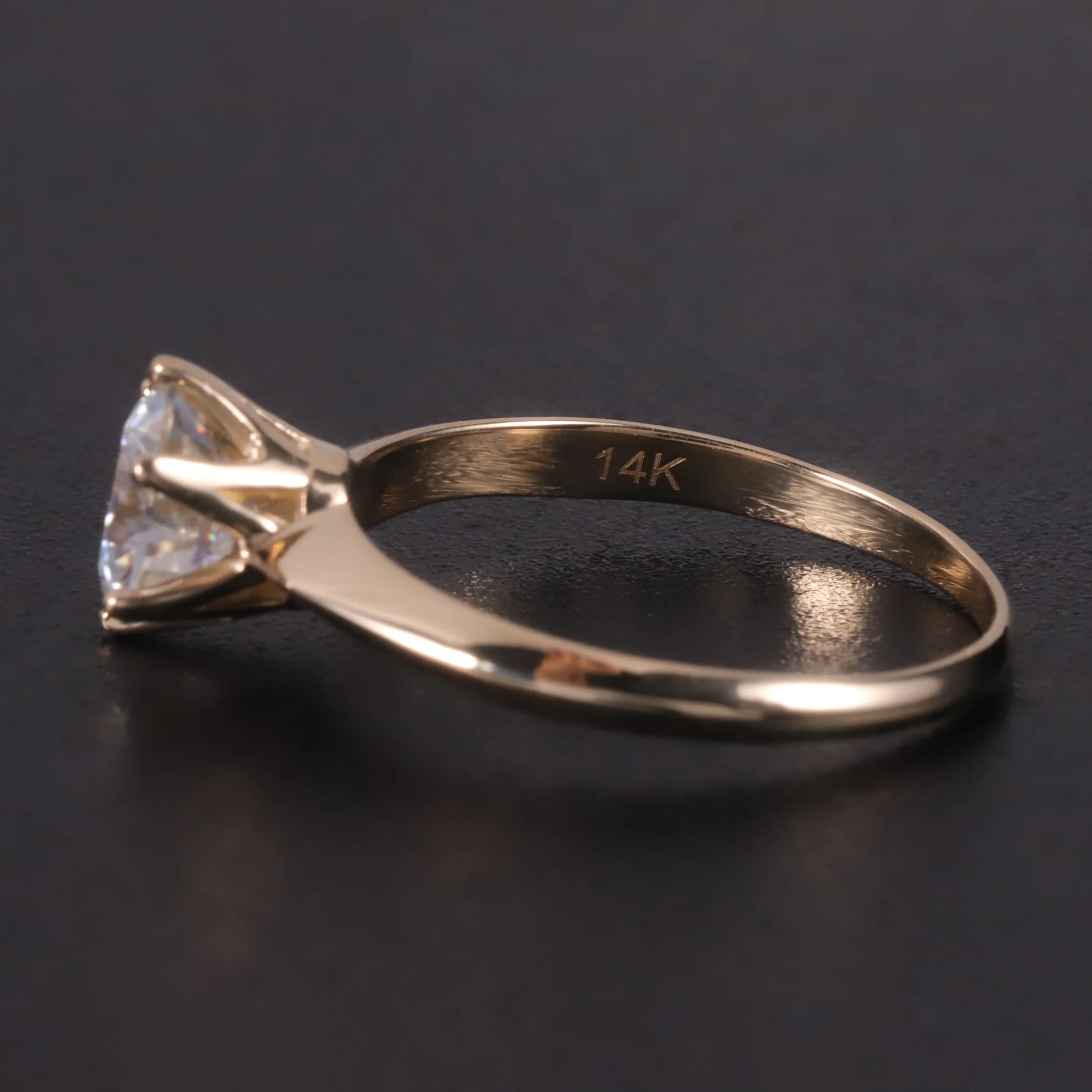 Abiding Wholesale 1 Carat Moissanites Diamond Jewelry 9K 10K 14K 18k Soild Gold Engagement Wedding Ring For Bridal