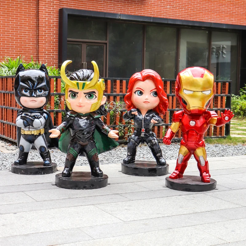 Outdoor Decoration Park Decoration Action Figures Life Size 4ft Cartoon Hero Marvel Cartoon Figure Statue
