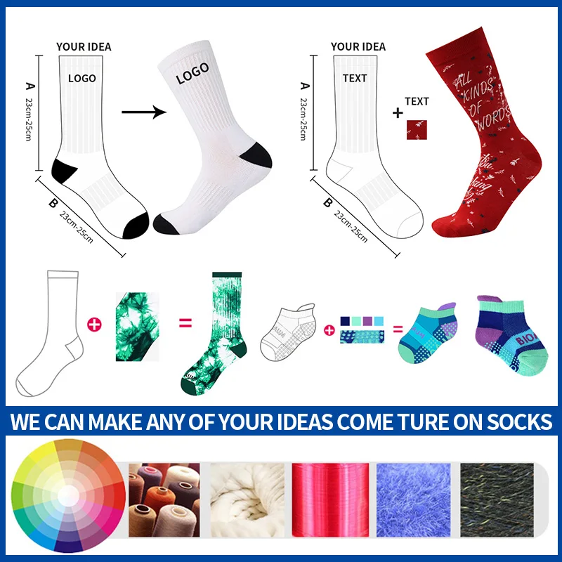 OEM CUSTOM MADE CREW COTTON MENS SOCK CUSTOM LOGO SOCKS