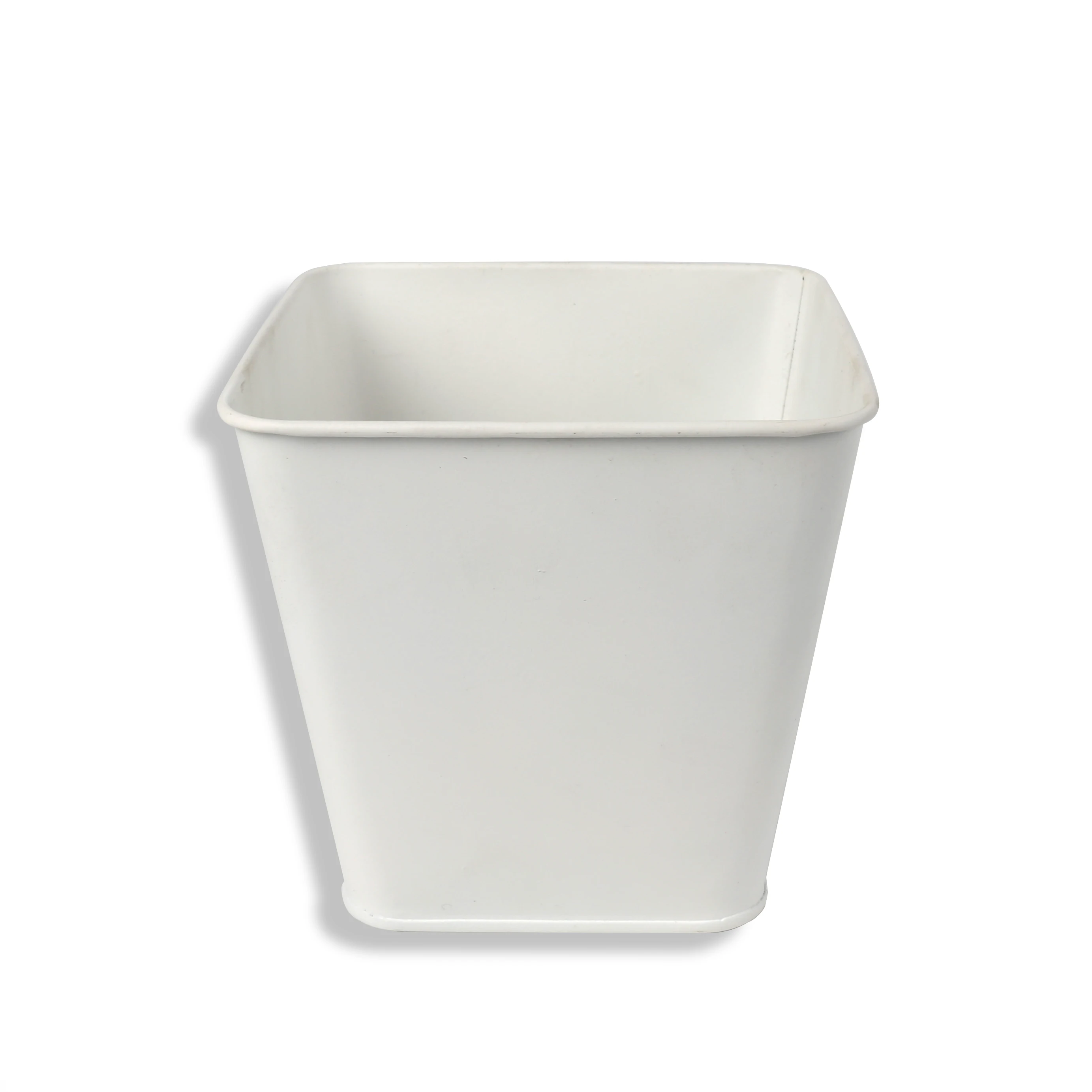 European Minimalist Style Pure White Square Metal Small Flower Pots for Garden House Decoration container packing/giftpacking