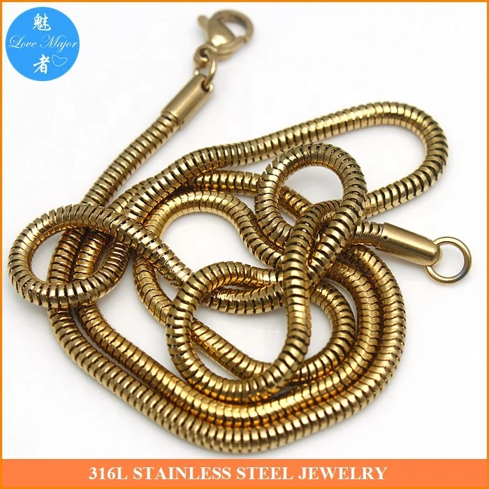 Stainless Steel 4.2mm Round Snake Chain Necklace for Women Girl