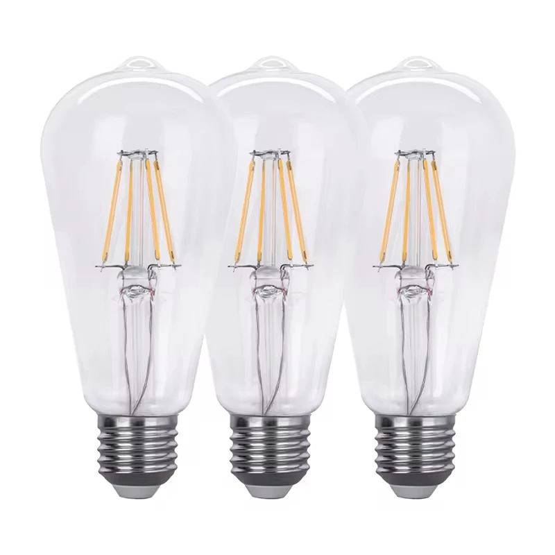 antique decorative Edison decorative ST64 amber clear E27 4W 6W 8W LED FILAMENT BULB