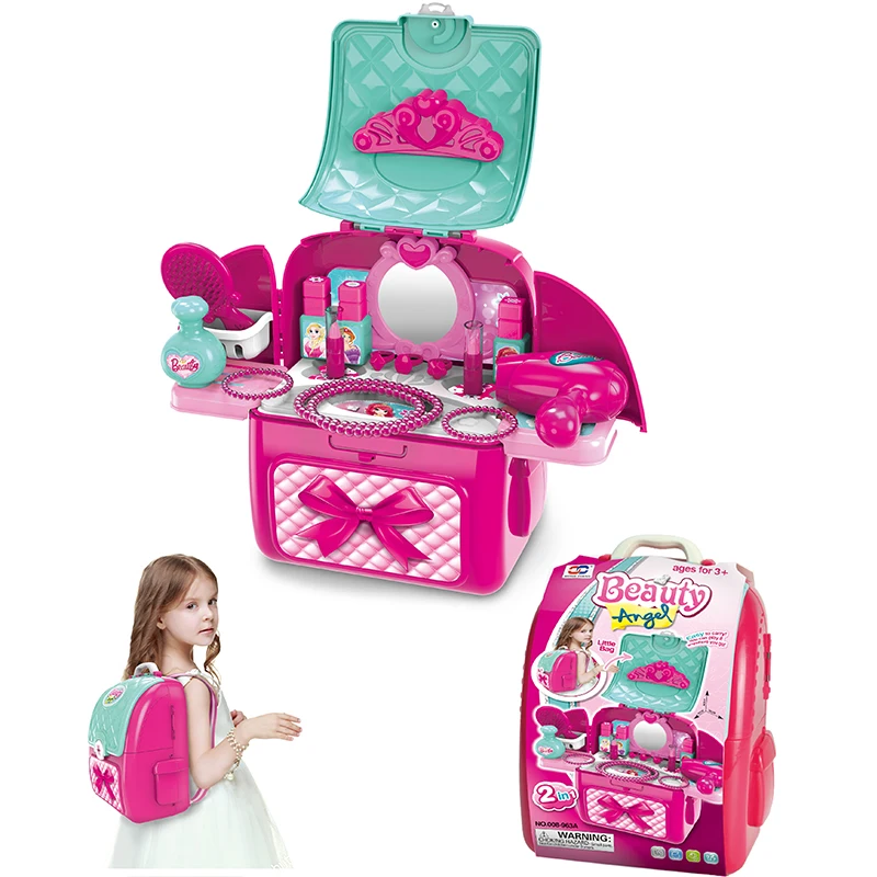Cheap price children birthday gift girls dresser toys dresser toys makeup set mini backpack