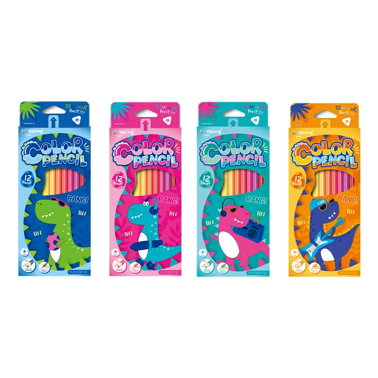 Yalong Custom Wholesale Pencils 12 Color Student Art Supplies Painting Colored Pencils For Children