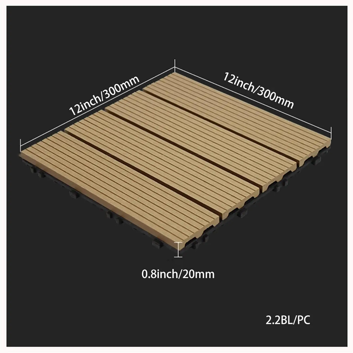 Easy Installation Swimming Pool Wood Plastic Composite DIY WPC Grey Floor Decking Tiles Garden Outdoor
