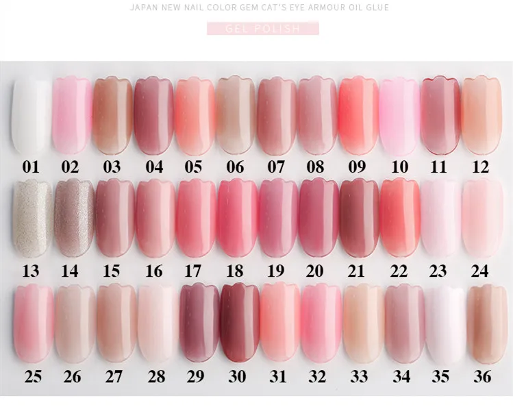 KANIU 36colors/set nude pink  nail gel polish 12ml/bottle