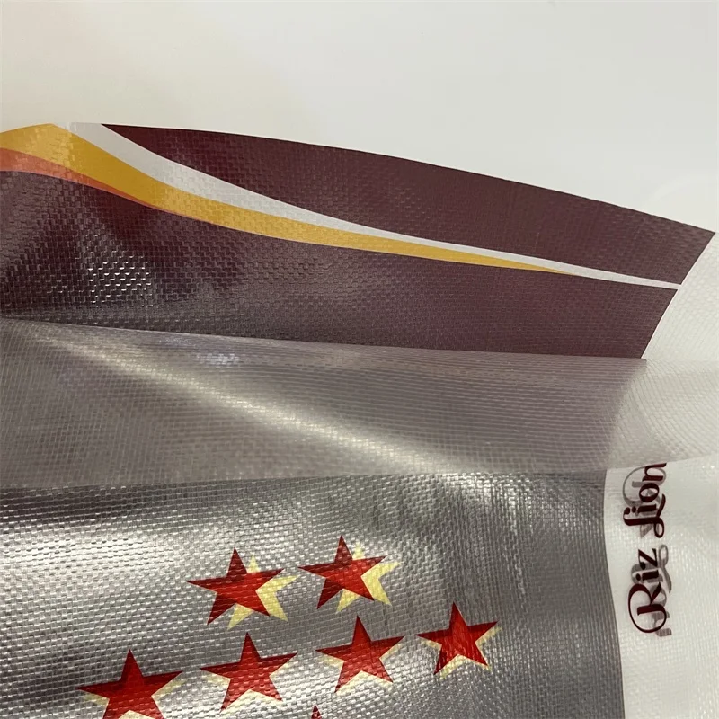 25kg 50kg rice pp woven bag transparent white bopp maize flour sack bags