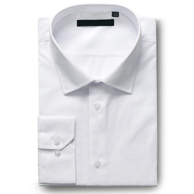 Мужская классическая Однотонная рубашка с длинным рукавом и воротником «Акулий плавник»