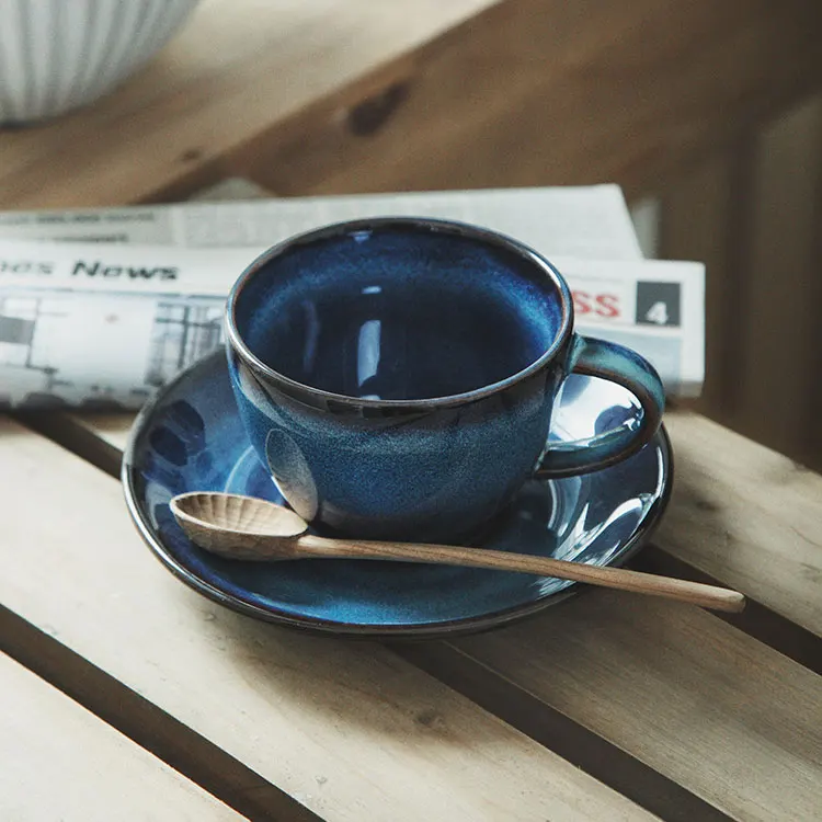 Direct wholesale customised reaction glaze ceramic coffee mug cup sets manufacturers restaurants and hotels available
