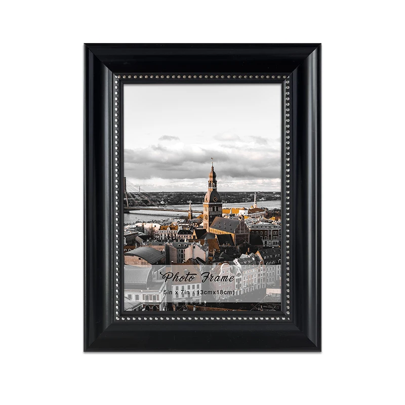 Custom Rustic Rectangle Black Plastic Lightweight Picture Frames With Stand