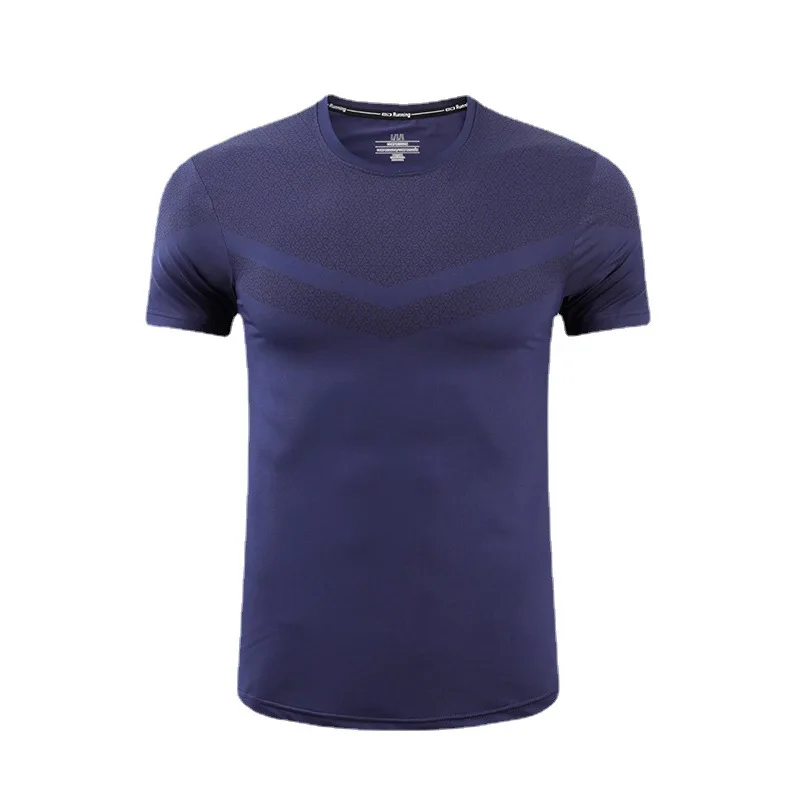 High Quality New Arrival 90% Polyester 10% Ammonia Short Sleeve Training Gym Quick Dry Sports Shirt
