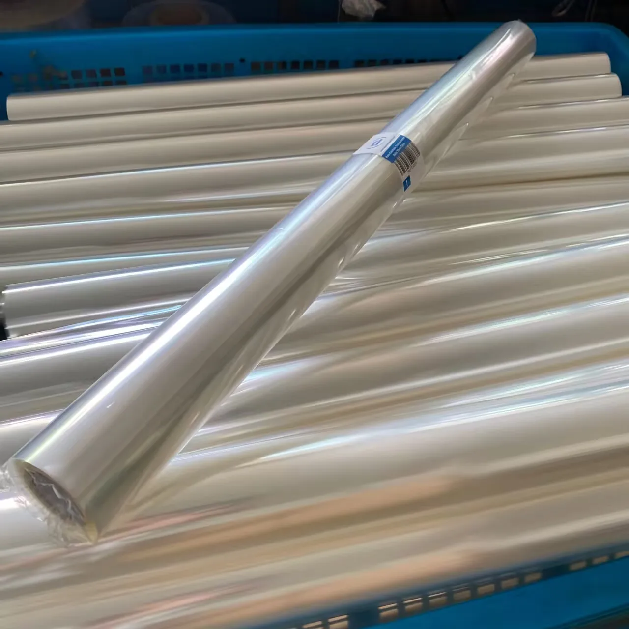 Free Sample Clear Lldpe Plastic Cast White Stretch Film Roll Clean Transparent Self Adhesive PE Wrapping Film