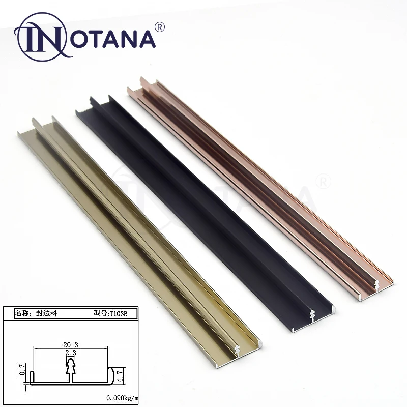 Aluminium decorative profiles aluminium metal T shape table furniture edging trim strips