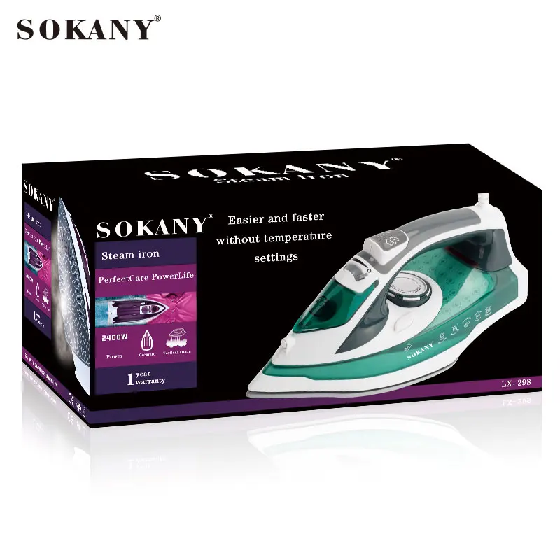 Sokany 298 высокое качество и 2400 Вт Электрический Утюг Лидер продаж