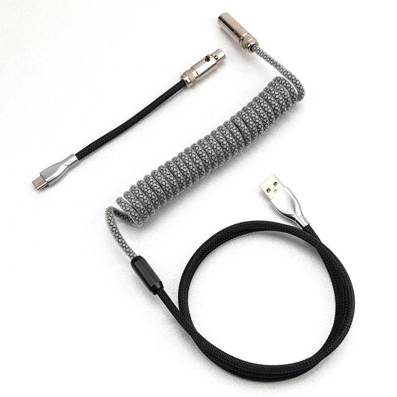 Braided Micro USB Cable 28AWG 4 5 pin COMPUTER USB Cable Tinned Copper Standard keyboard cable coil