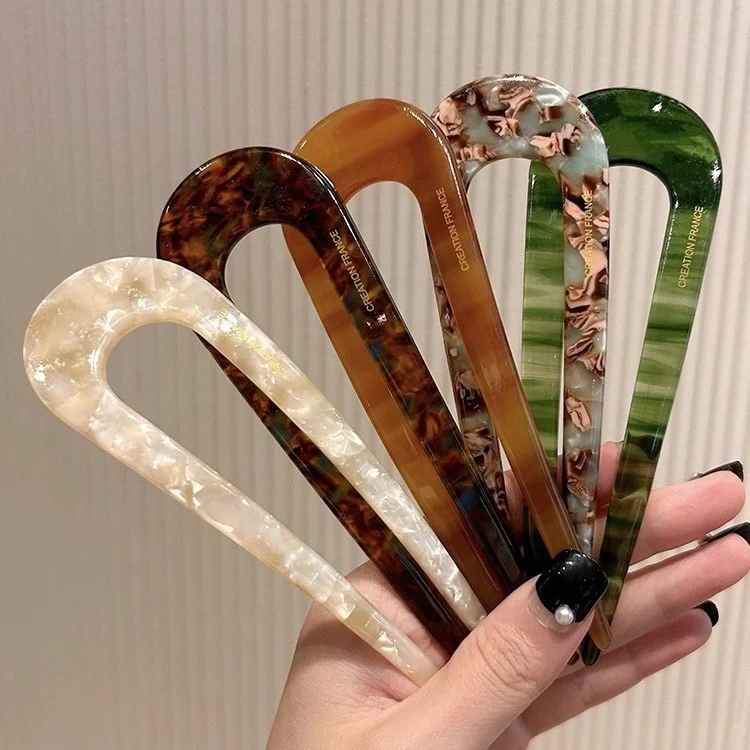 PDANY Custom Support Wholesale High Quality Acetate Hairpins Fashion Versatile Hair Forks Sticks Personalized Hairpins For Women