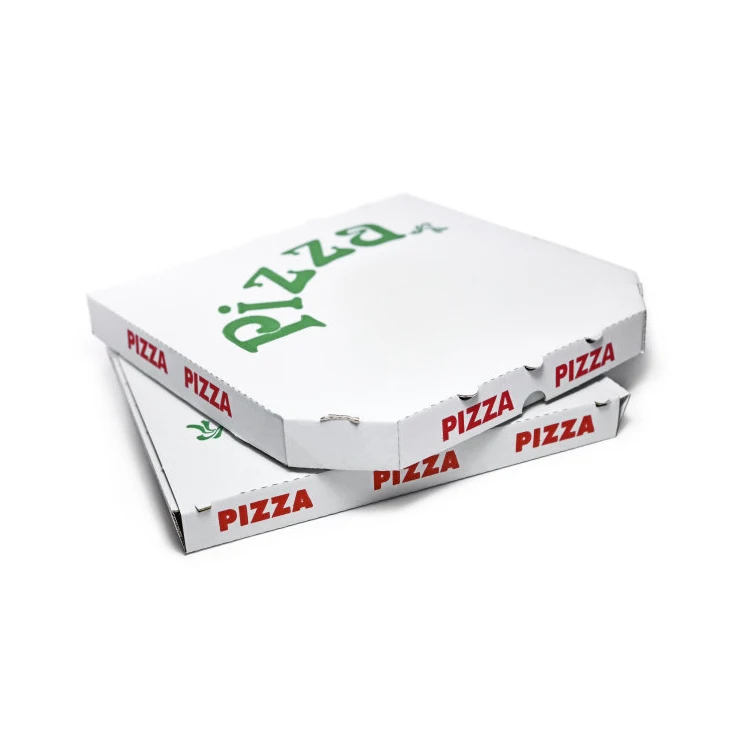 Custom print label pizza box white corrugated paper biodegradable 10 11 12 14 16 inches pizza packaging delivery boxes