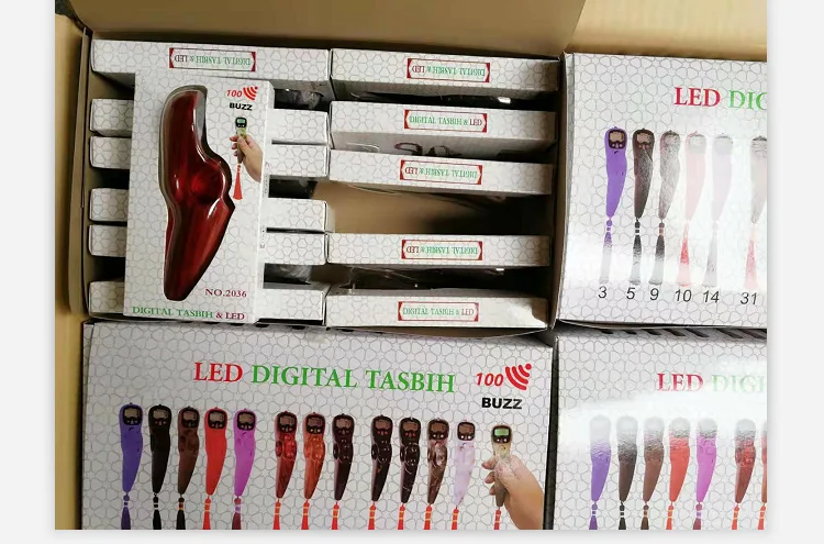 SXH5136 Factory Wholesale Marble Color Electronics Digital Tally Counter with LED Beep Sound Prayer Digital Tasbih Beads Rosary