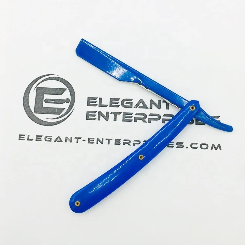 Wholesale Blue Straight Barber Razor Light Weight Top Selling With Custom Brand Name High Quality Top Selling Shaving Razor