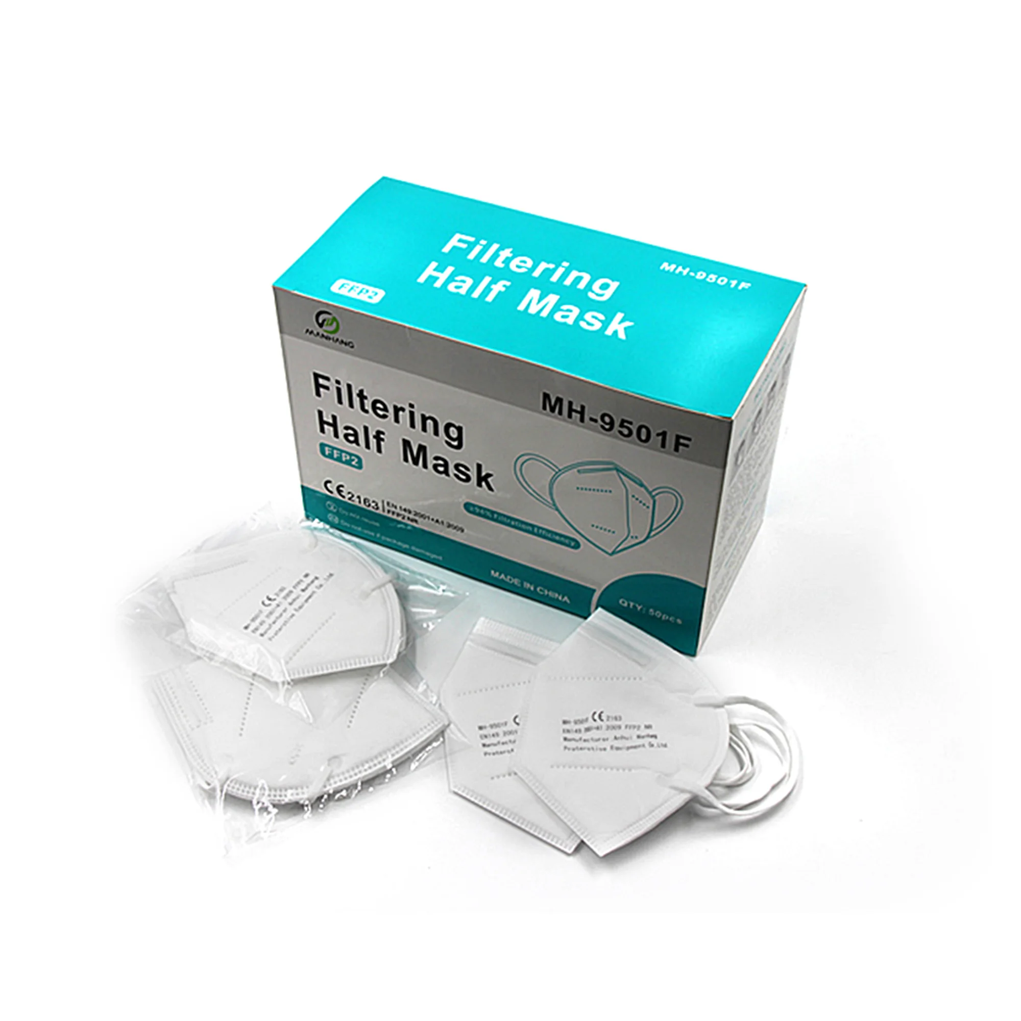 China factory Top quality manufacturer face mask EN149 Half Face Respirator 3D Filtering Half 2163 CE Certified FFP2 Mask