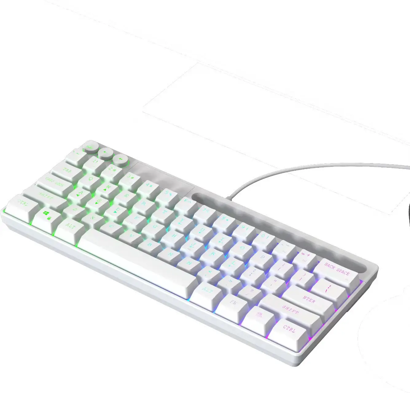 Дешевая Проводная игровая клавиатура с RGB-подсветкой компактная мини-клавиатура 61 клавиша для ПК/Mac