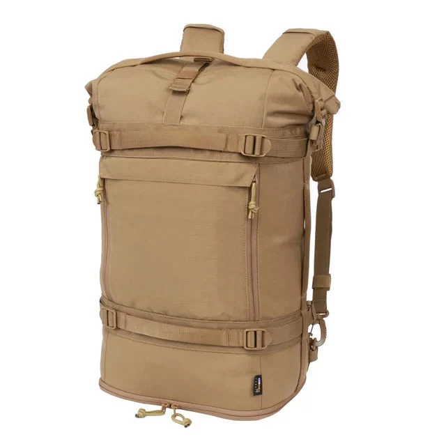 40L Waterproof 1000D Polyester Cordura Roll top Rucksack Outdoor Hiking Backpack with Hydration and Bottom Shoes Compartment