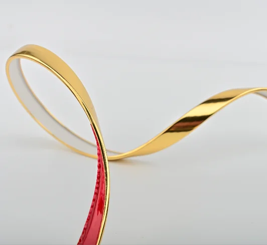 Мебель гибкий Т-профиль Золотая самоклеящаяся декоративная лента кромкооблицовочная из ПВХ для дивана автомобиля кухонного шкафа