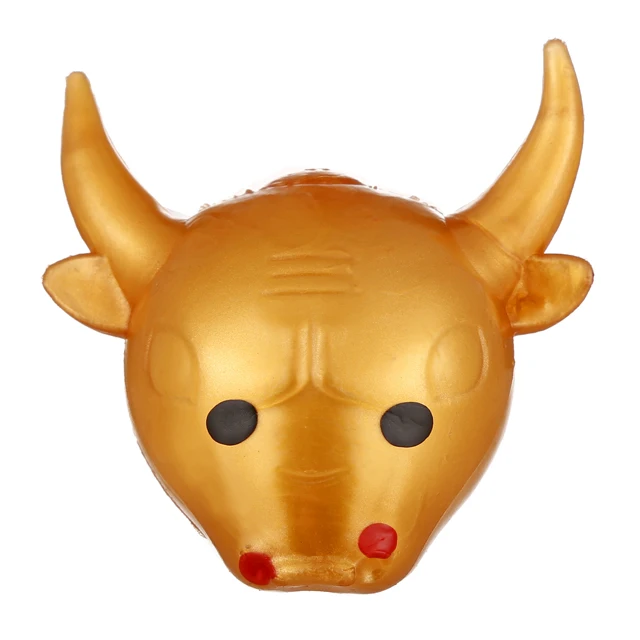 High Quality Promotional Novelty Design Environmental-Friendly Colorful TPR Bull Head Squishy Splat Ball Toys For Fun