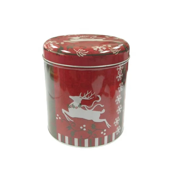 Европейская стильная пустая металлическая коробка для печенья, жестяная упаковка, круглая жестяная банка