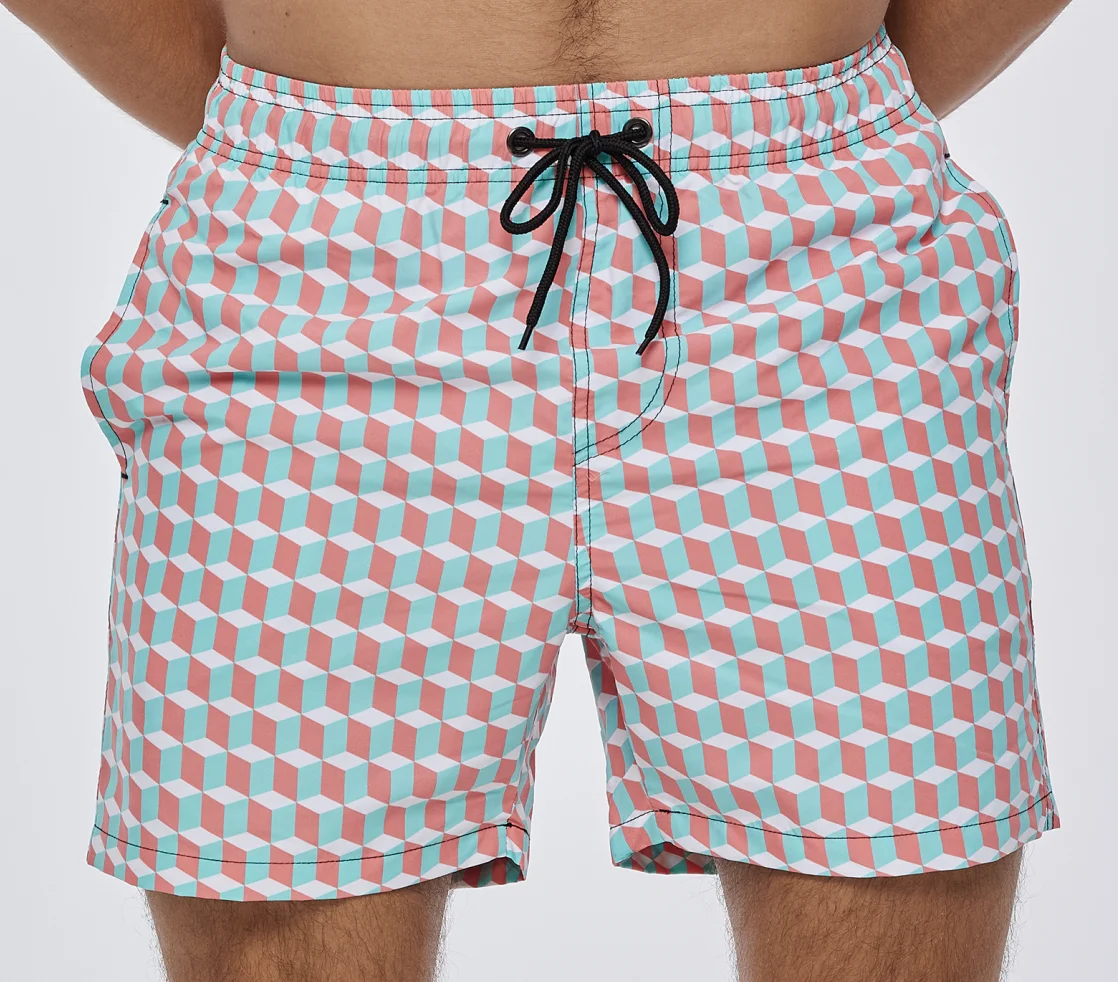 Swimwear Swimsuit Custom Pocket Quick Dry Breathable Men Male Sportswear Print Swim board shorts for Men Beach