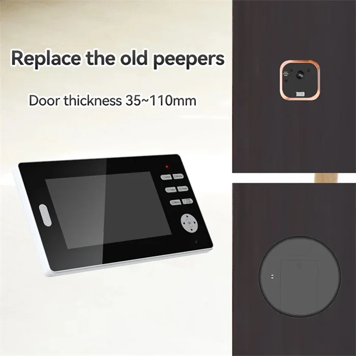 7 inch 2.4ghz digital wireless peephole door viewer with 140 degree wide angle camera night vision battery for home security