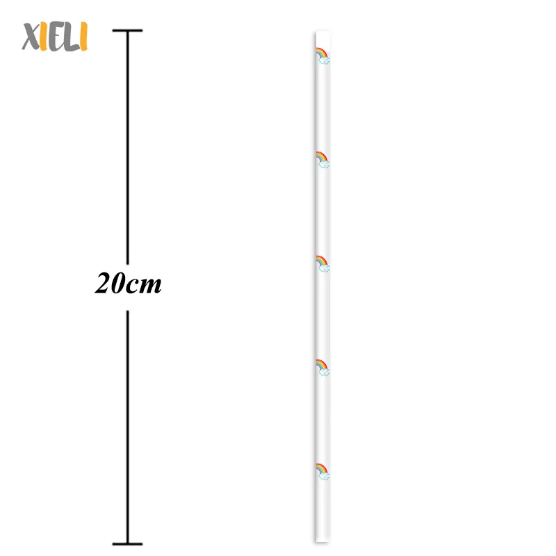 Xieli Chinese Manufacturer Custom Rainbow Party Disposable Paper Straws