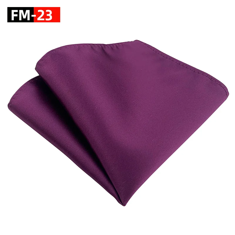 Wholesale White Black Men Handkerchiefs Solid Plain Silk Pocket Square For Men Wedding Party
