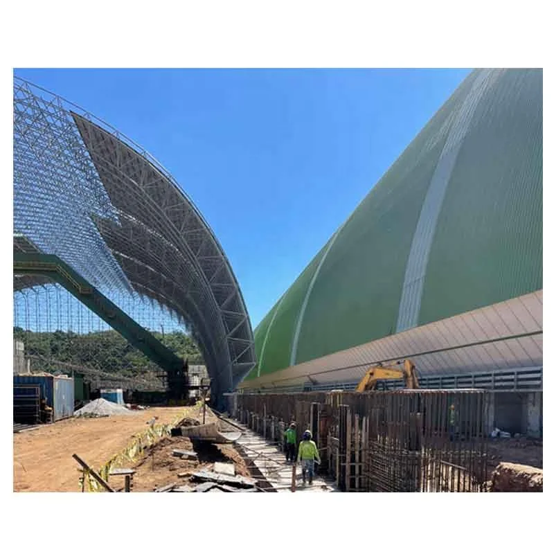 LF-BJMB Prefab Steel Roof Structure System Flat Bunker Coal Storage Shed Space Frame Company