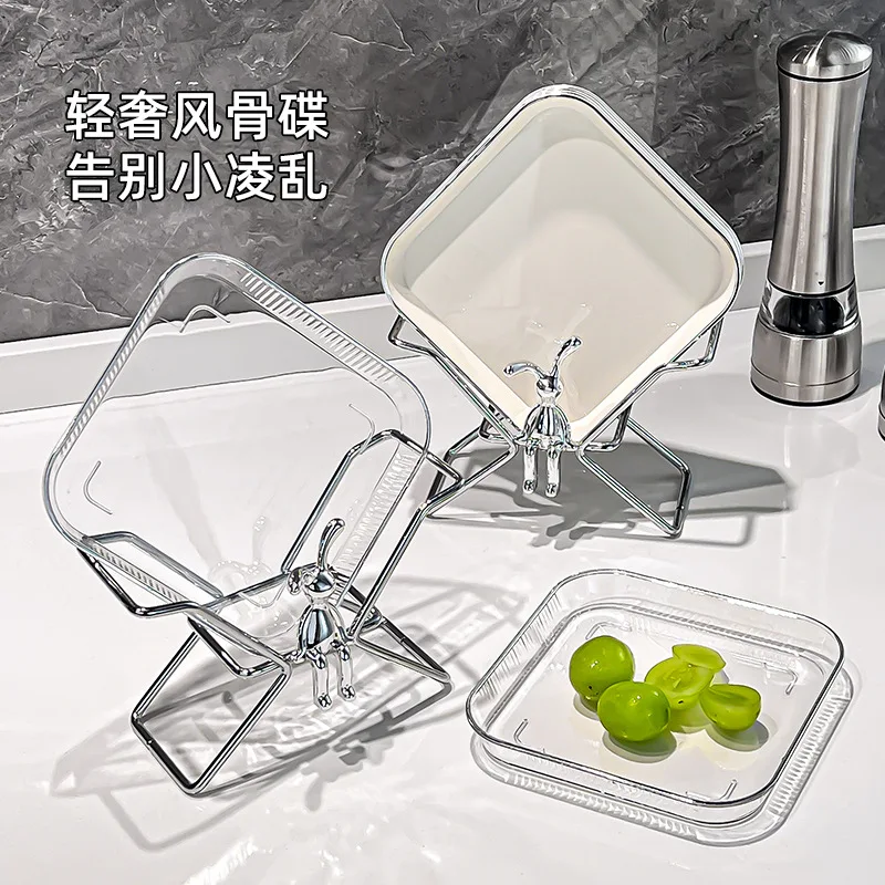 Elegant Gold Rim Tableware  PET Salad Bowl Modern Design Fruit Bowls Dinnerware Dessert Tableware Sustainable