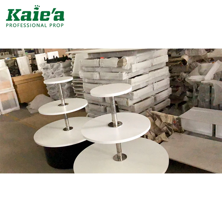 Branded 3 layer Store round shoe Display Table For Shoe Table Displays