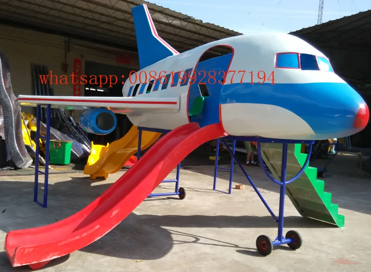 Aircraft model airplane outdoor playground equipment Amusement rides play sets slide for kids