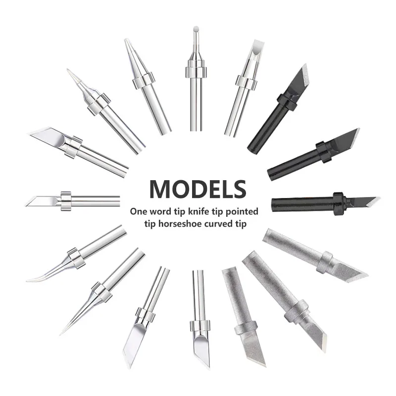 Pure copper 200 series welding tip high frequency durable knife cone chisel head welding tool Soldering iron head