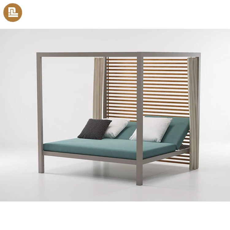 
Aluminium Swimming Pool Daybed Outdoor Sun Bed Lounger Canopy Bed 