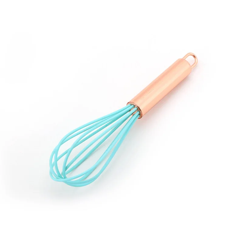 8 inches Silicone Copper handle  Mini Wire Whisk for Kids