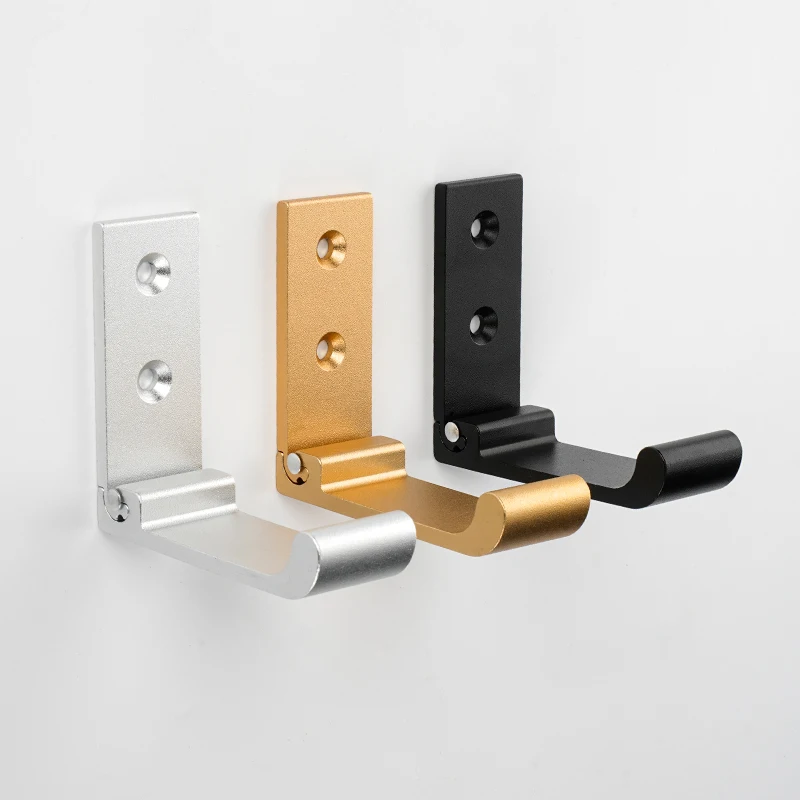 Simple Design Metal Gold L Shape Folding Hanger Coat Hook Decorative Accessories Wall Clothes Hook