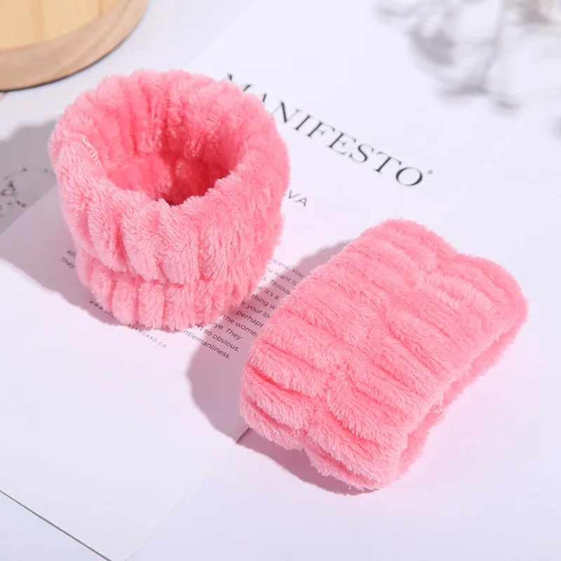 Custom Face Wash Wrist bands  Prevent Liquids Spilling Down Towel  Microfiber Spa Headband Set Washband For Women Girls 1 pairs