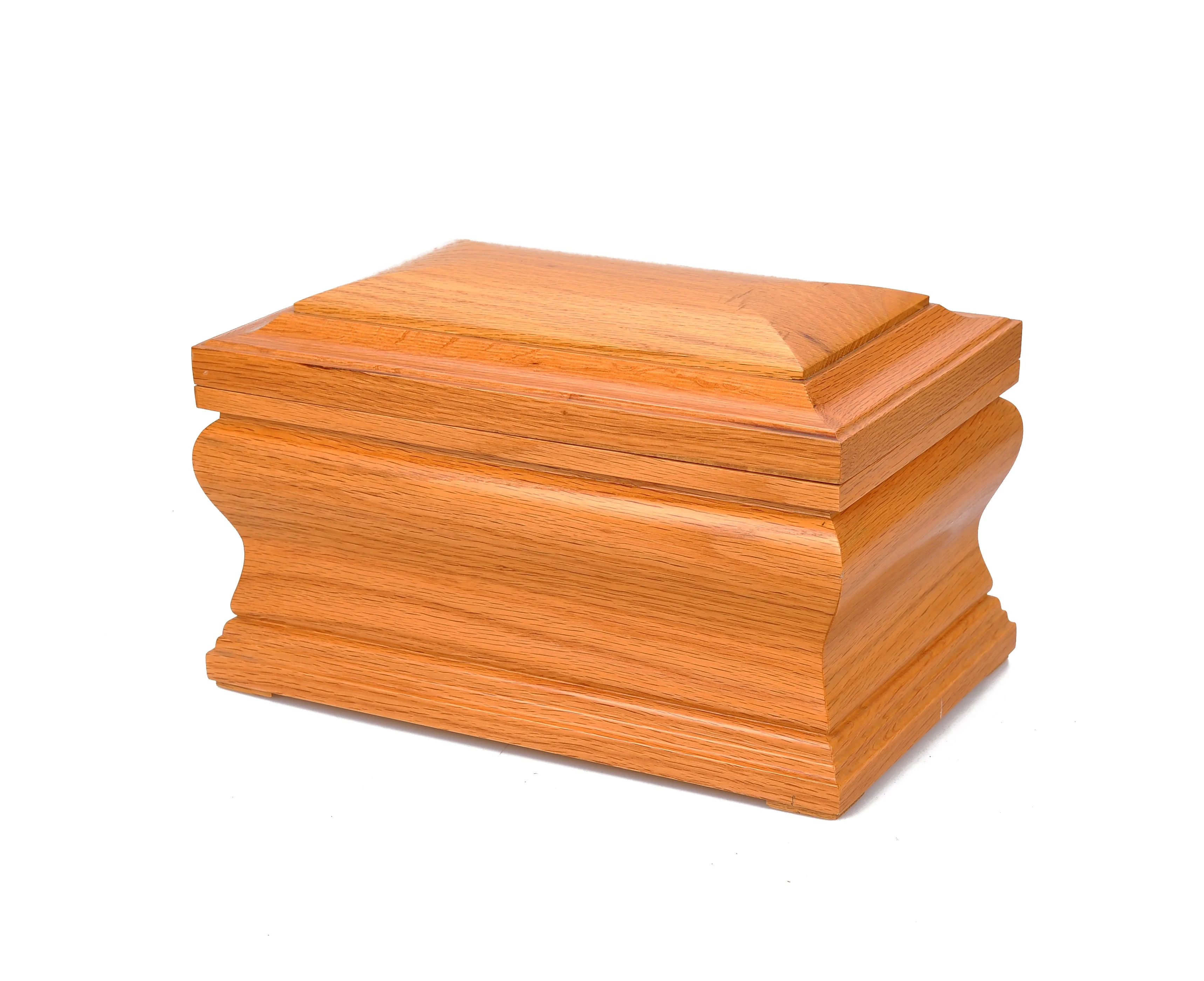 A008 Funeral Supplies Wholesale Solid Oak Wood Human Cremation Urns
